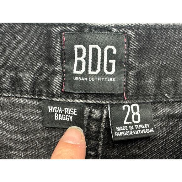 BDG Urban Outfitters Womens Distressed High-Rise Baggy Black Denim Jeans - 28x31 - Picture 3 of 4